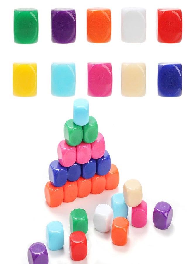 مجموعة نرد فارغة من نوموس، 100 قطعة، مكعبات نرد ملونة من الأكريليك مقاس 16 مم، مكعبات نرد متنوعة الألوان يمكنك صنعها بنفسك، مكعبات نرد سداسية الأوجه بكميات كبيرة لصنع ملصقات يمكنك صنعها بنفسك، هدايا الحفلات (10 ألوان) - Image 4